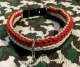 Hundehalsband - schwarz-weiß-rot - Paracord - massive - klein
