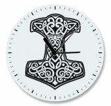 Wanduhr aus Glas - Thors Hammer Wanduhr aus Glas - Thors Hammer