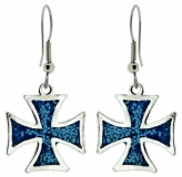 Ohrringe - Eisernes Kreuz - blau Ohrringe - Eisernes Kreuz - blau