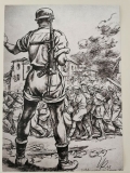 Poster - Kunstdruck - Fallschirmjäger Kreta MP40 Poster - Kunstdruck - Fallschirmjäger Kreta MP40