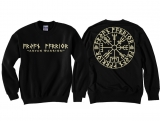 Pullover - Aryan Warrior - Vegvisir Runenschrift - schwarz/beige Pullover - Aryan Warrior - Vegvisir Runenschrift - schwarz/beige