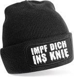 Mütze - BD - Impf dich ins Knie - schwarz/weiß Mütze - BD - Impf dich ins Knie - schwarz/weiß