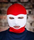 Sturmhaube - rot - weiß - rot - Classic 04 ()