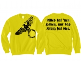 Pullover - Alles hat nen Haken, nur das Kreuz hat vier - gelb Pullover - Alles hat nen Haken, nur das Kreuz hat vier - gelb
