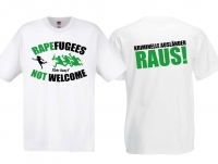 T-Hemd - Rapefugees not Welcome + Rücken - weiß T-Hemd - Rapefugees not Welcome + Rücken - weiß