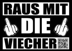 Raus mit die Viecher - Aufkleber Paket 100 Stück Raus mit die Viecher - Aufkleber Paket 100 Stück