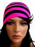 Mütze - Schwarz & Neon Pinke Streifen Mütze - Schwarz & Neon Pinke Streifen
