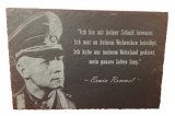 Schieferplatte - Erwin Rommel - Motiv 2 - XXL Format Schieferplatte - Erwin Rommel - Motiv 2 - XXL Format