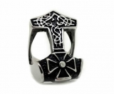Ring - Edelstahlring - Thorhammer mit Eisernes Kreuz Ring - Edelstahlring - Thorhammer mit Eisernes Kreuz