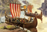 Wandbild - Das Osebergschiff – Ausfahrt der Wikinger Wandbild - Das Osebergschiff – Ausfahrt der Wikinger